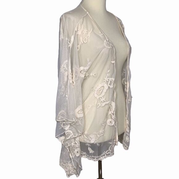 LUNA CHIX Boho lace kimono cardigan size S/M - Picture 1 of 11